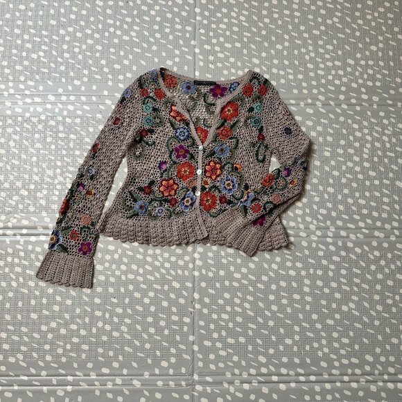 Peruvian Connection Floral Crochet Cover Up - Picture 2 of 4